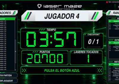 Pantalla sofware Laser Maze