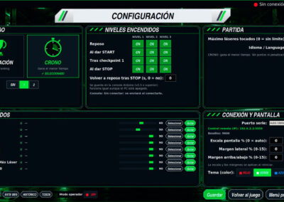 Pantalla sofware Laser Maze