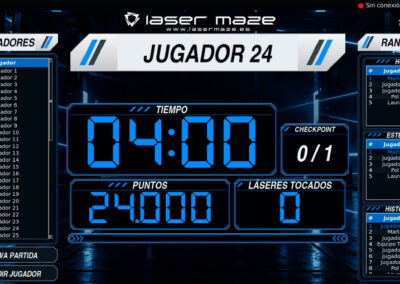 Pantalla sofware Laser Maze